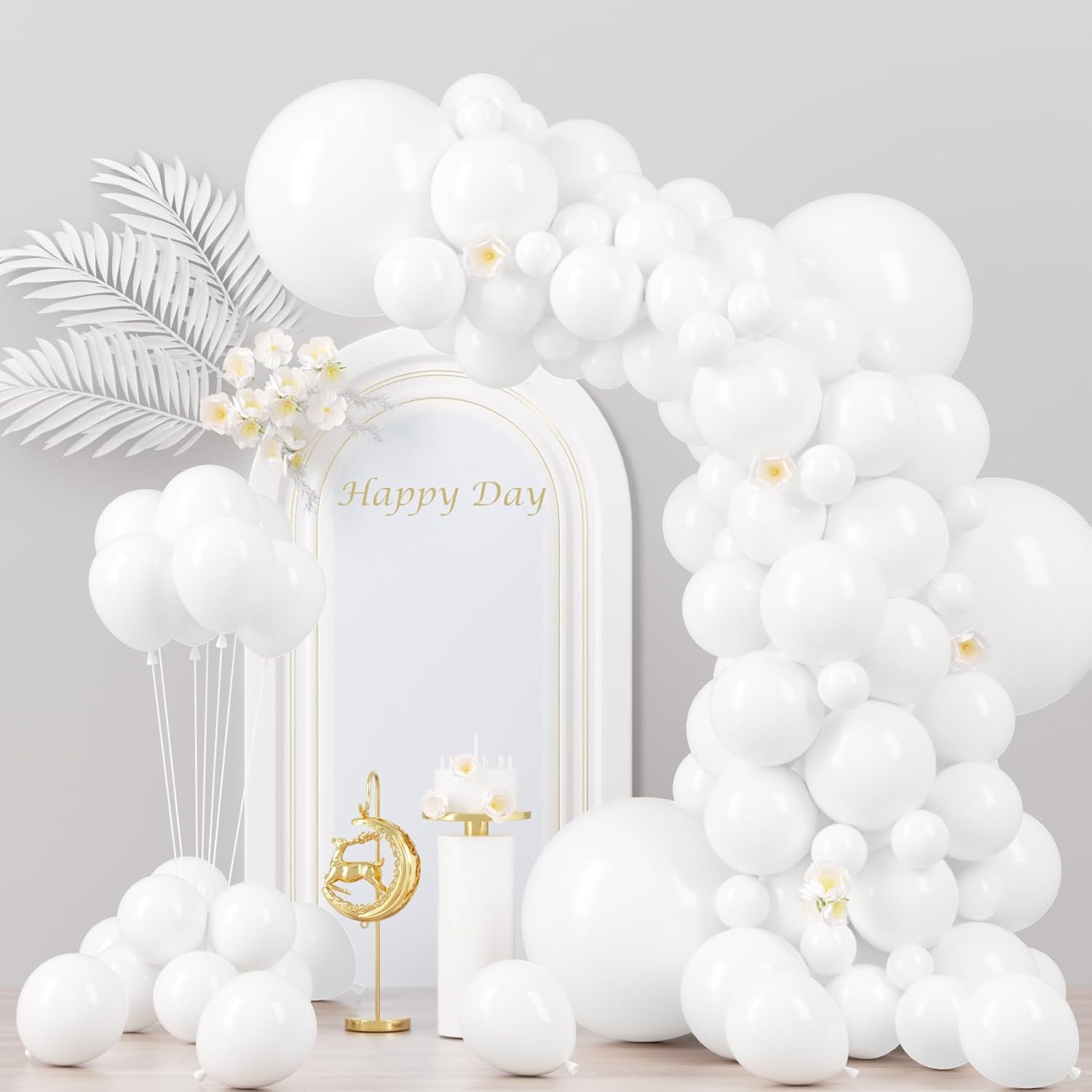 130 White Balloons