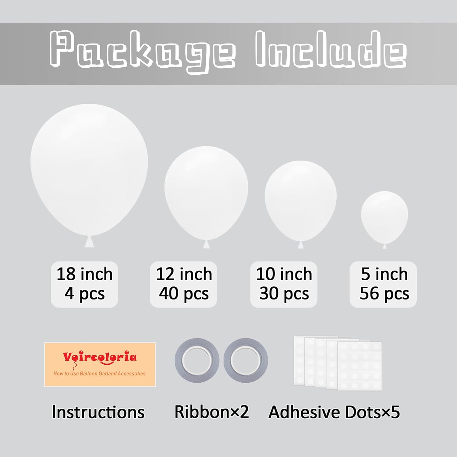 130 White Balloons