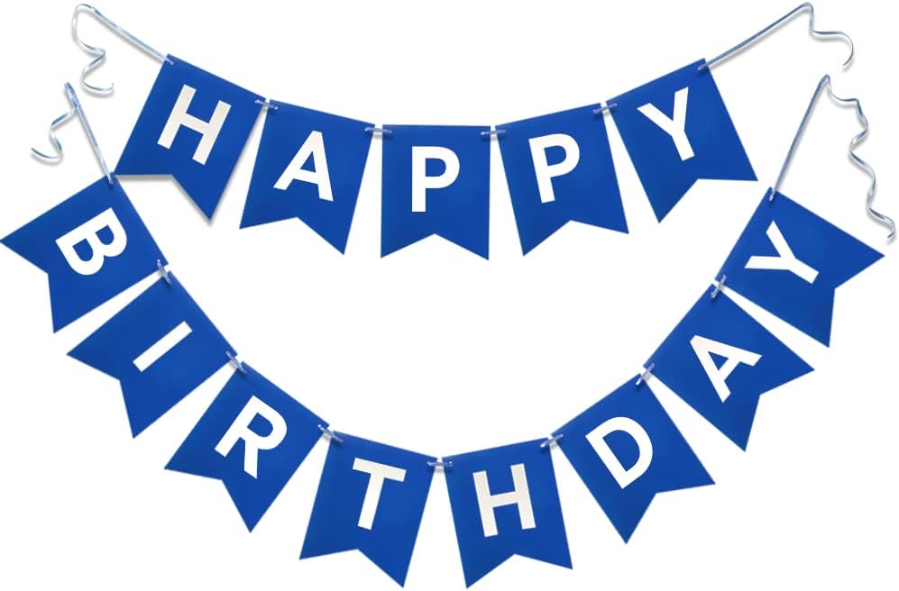 Navy Blue Birthday Banner