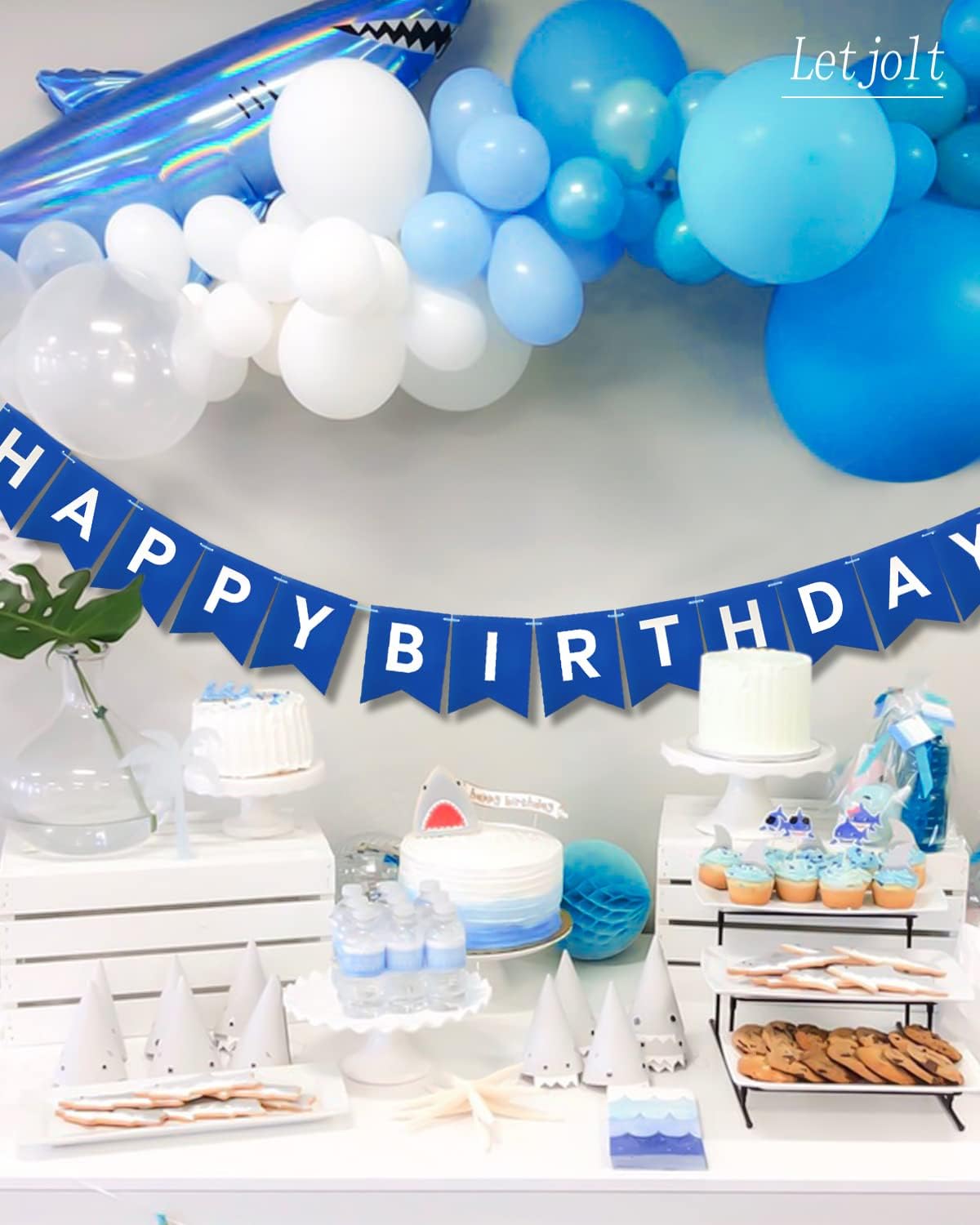 Navy Blue Birthday Banner