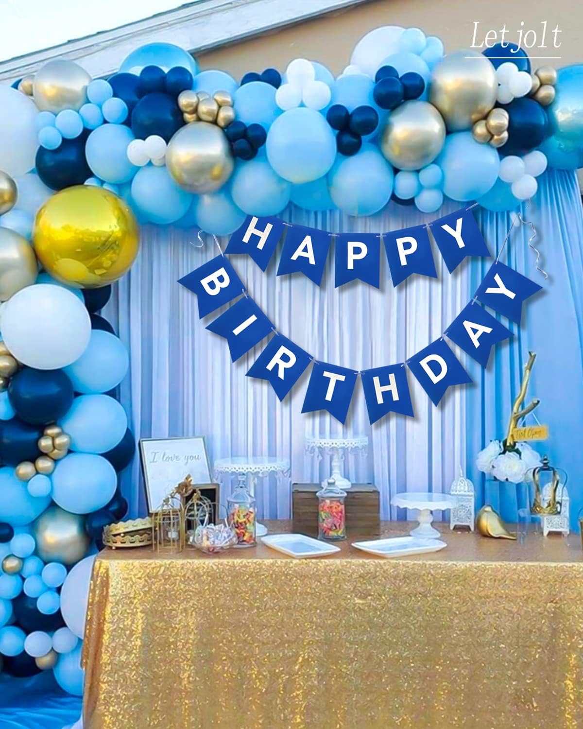 Navy Blue Birthday Banner