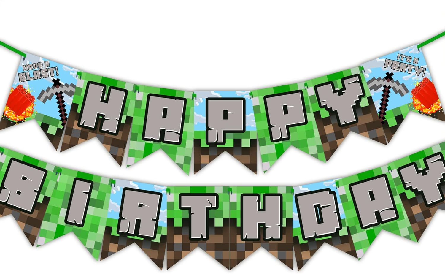 Pixel Blast Birthday Banner