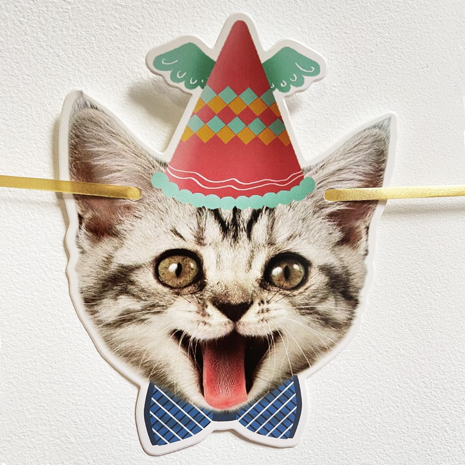 Happy Birthday Banner Cat Wreath