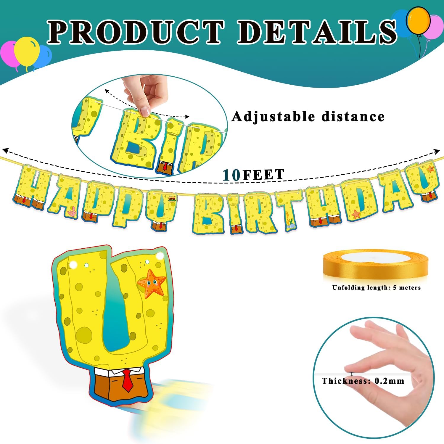 10ft Puniae Happy Birthday Banner