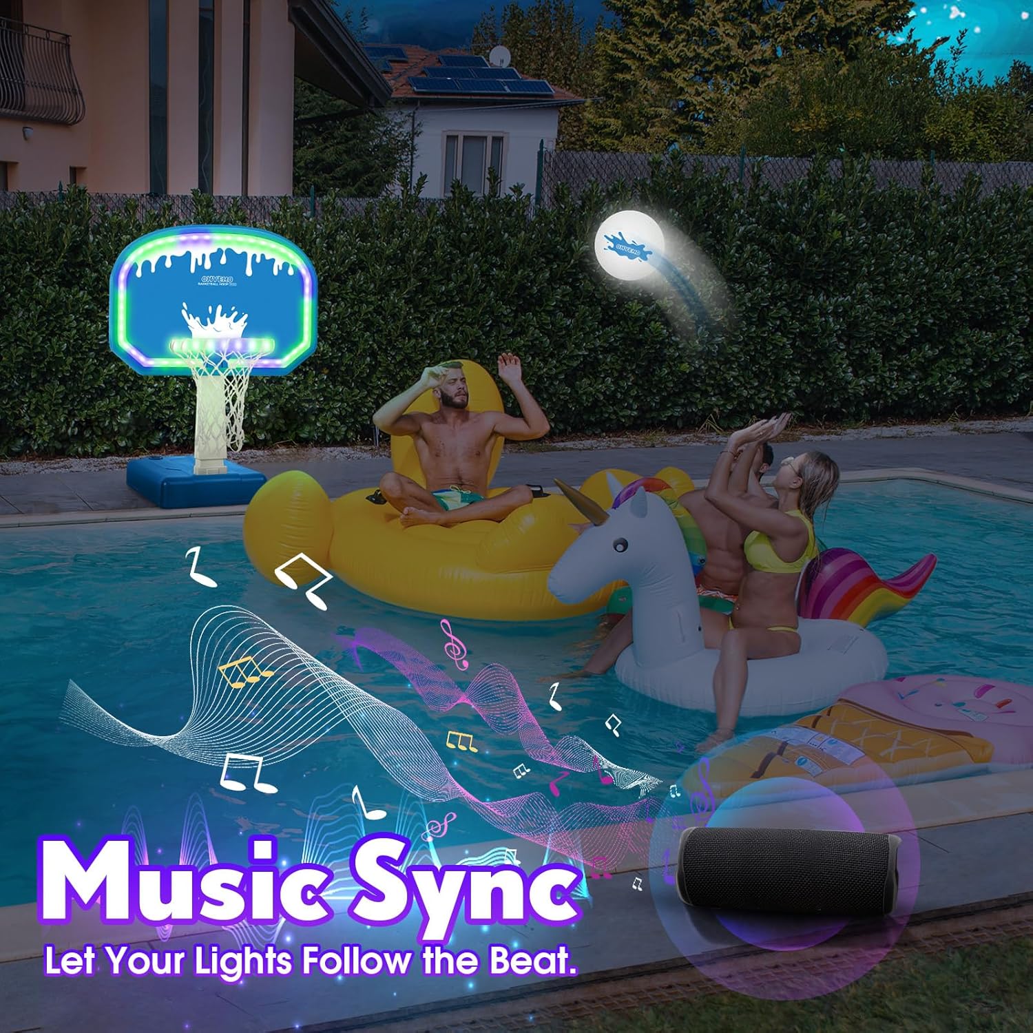 14" LED Pool Basketball Rim
