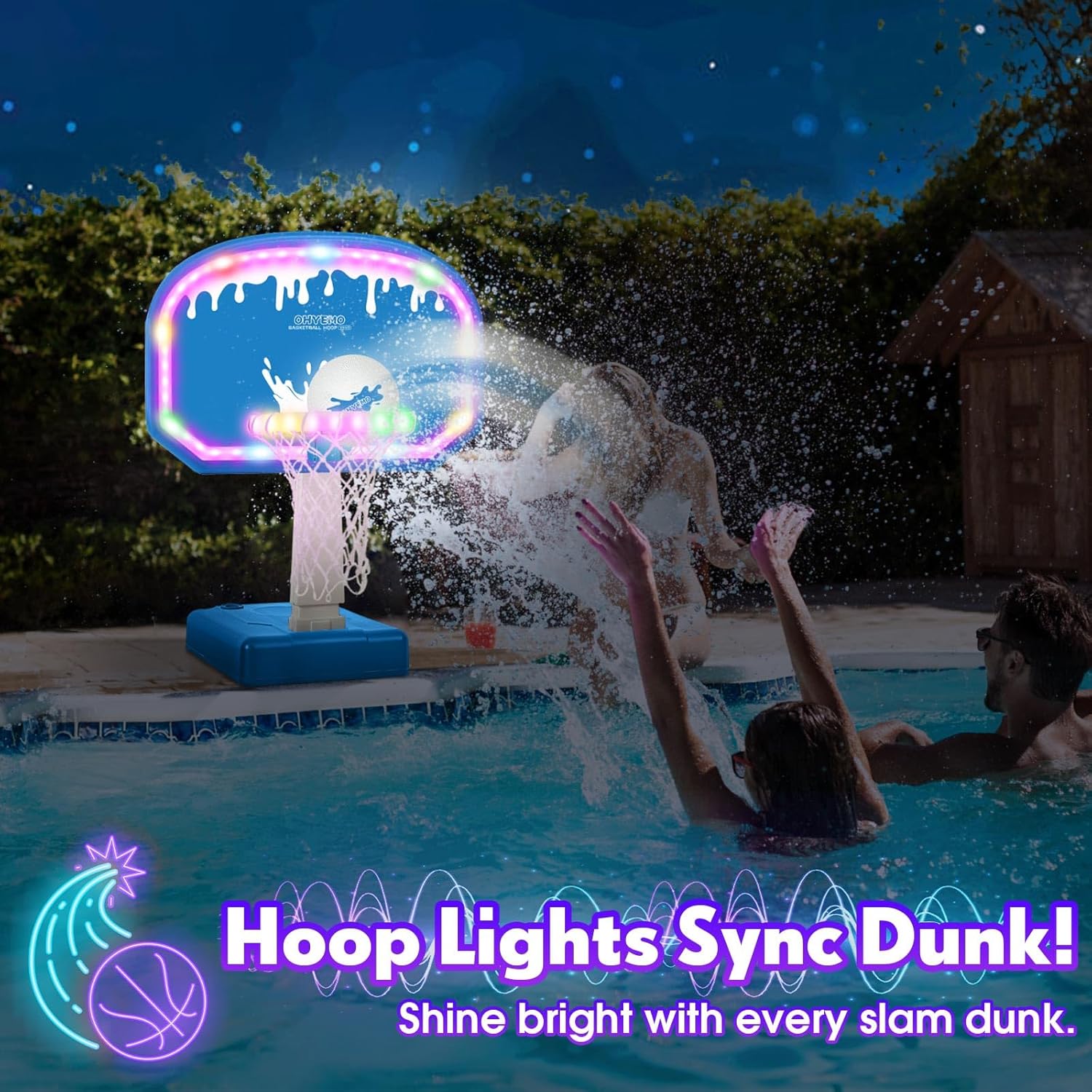14" LED Pool Basketball Rim