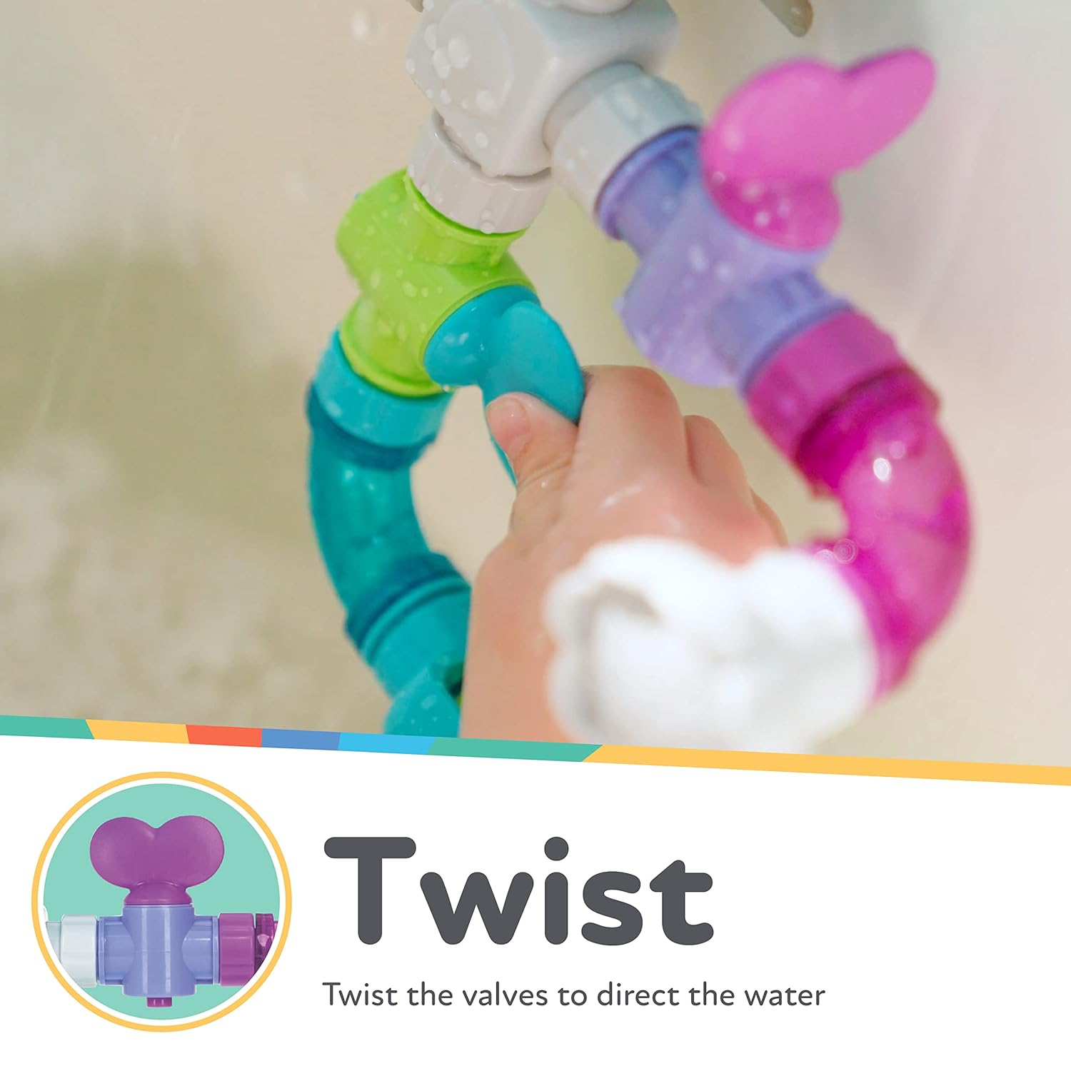 Nuby Wacky Waterworks Pipeline Bath Toys, Interactive Baby Bathtub Toys