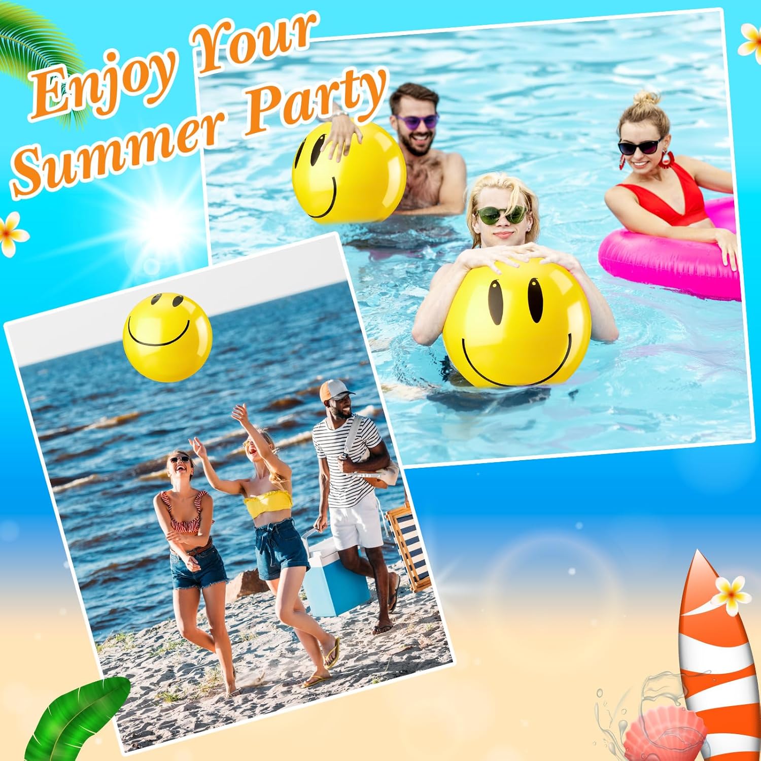 48 cm Smile Inflatable Beach Balls