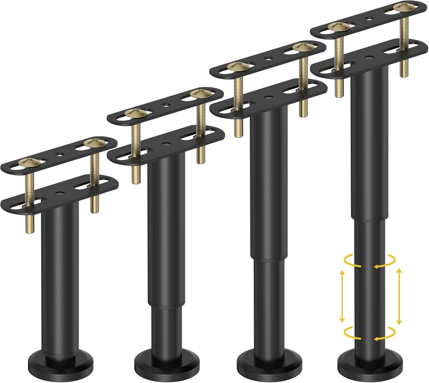 2 pcs #711 Bolt-On Hooks Bed Frame Conversion Bracket w/Hardware Hook Plate,Headboard Hook Set,Bed Rail Hooks,Bed Frame Brackets