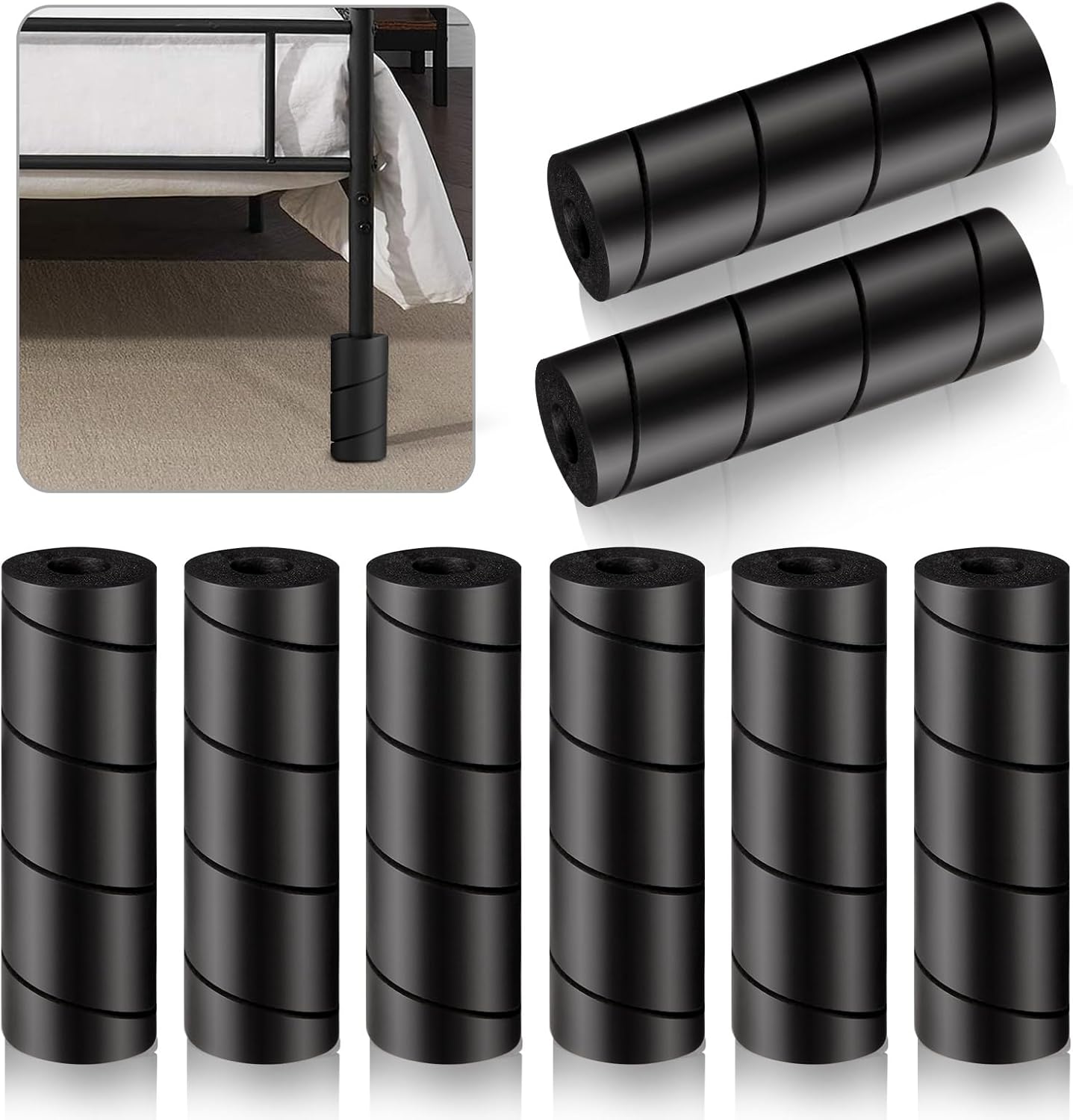 8-Piece Bed Frame Toe Protectors - Bed Frame Leg Covers, Bed Frame Leg Protectors for Toe Protectors, Bed Corner Protectors Prevents Toe Injuries on Hard Furniture Legs, No Adhesive Required, 6 Inches (Approx. 15.2 cm)
