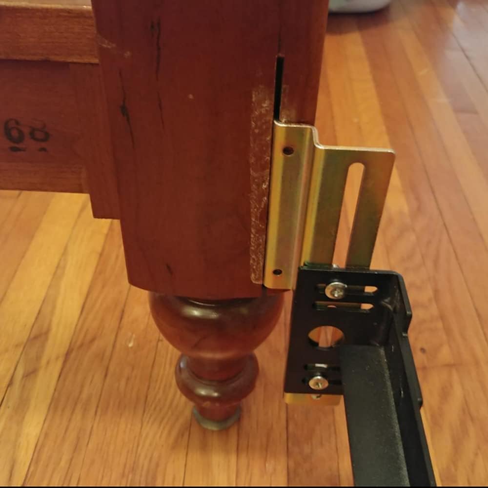 2 pcs #711 Bolt-On Hooks Bed Frame Conversion Bracket w/Hardware Hook Plate,Headboard Hook Set,Bed Rail Hooks,Bed Frame Brackets