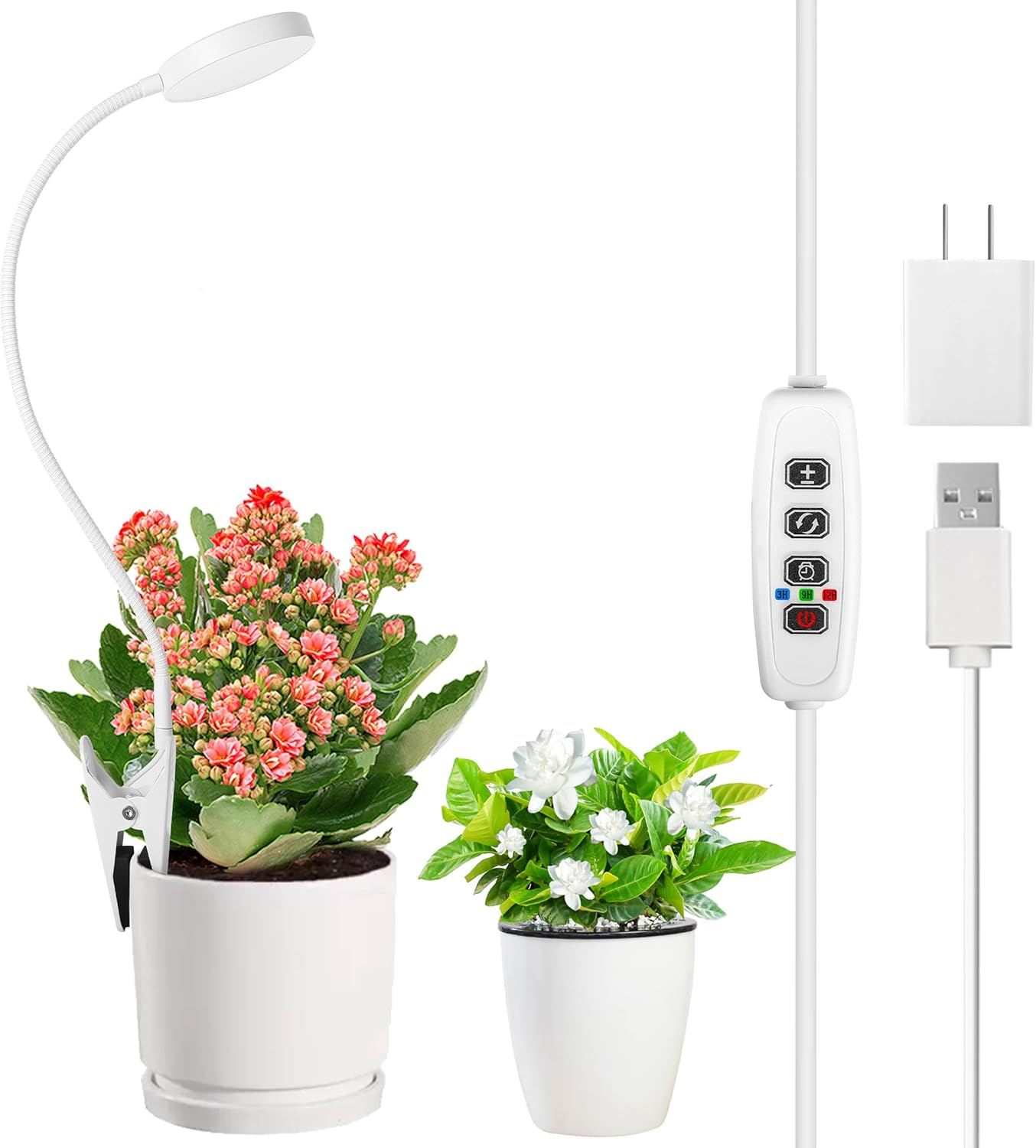 Indoor Plant Grow Light Full Spectrum Plant Grow Light 72 LED Plant Light Grow Light for Indoor Plant Pot Clip LED Plant Light (White, 1)