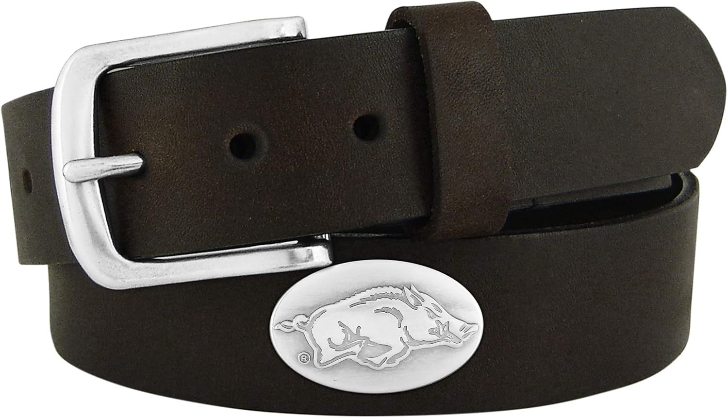 Men's Arkansas Razorbacks Leather Concho Belt