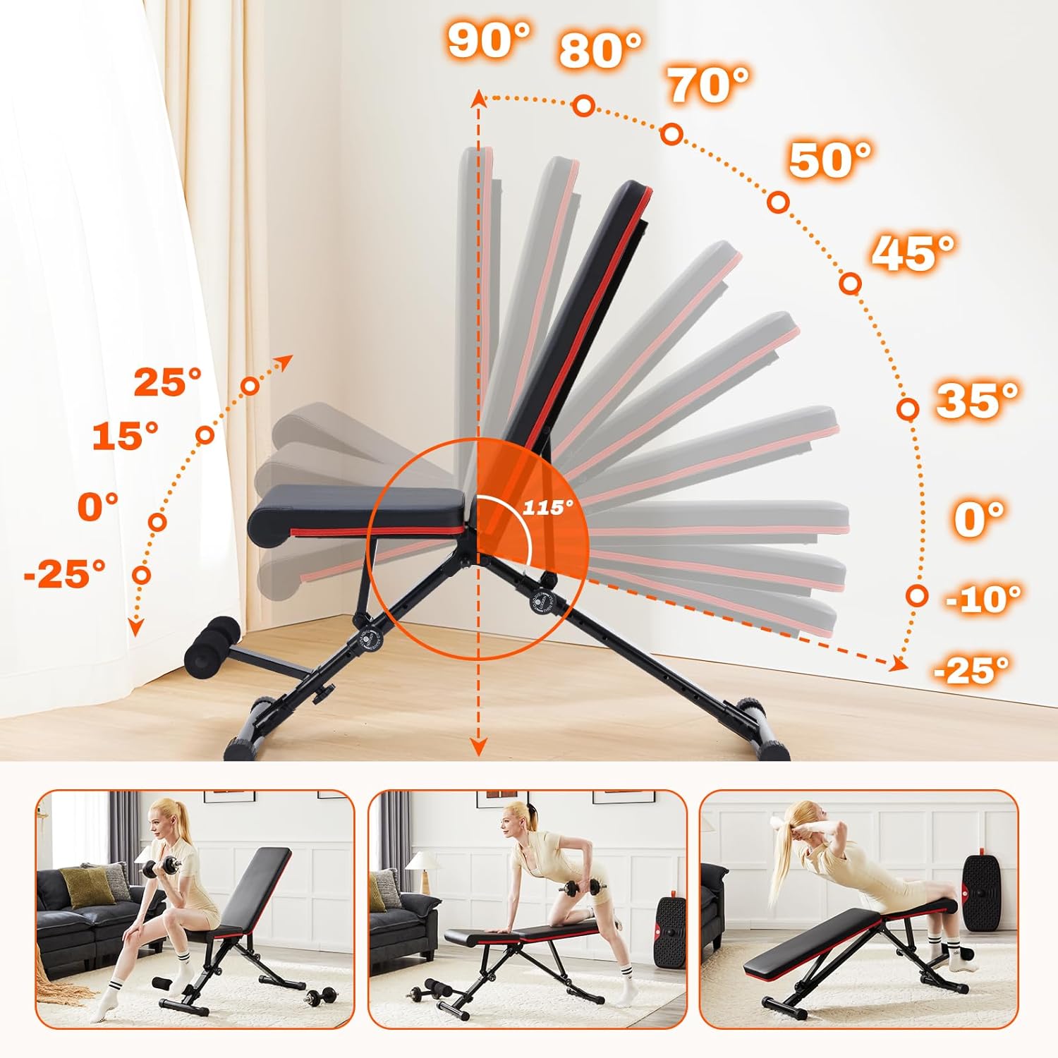Adjustable Weight Bench for Home Gym