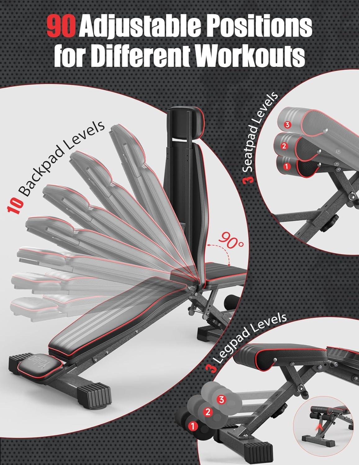 Weight Bench with Heavy Duty Leg Extensions