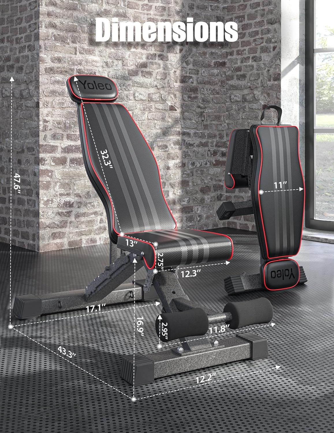 Weight Bench with Heavy Duty Leg Extensions