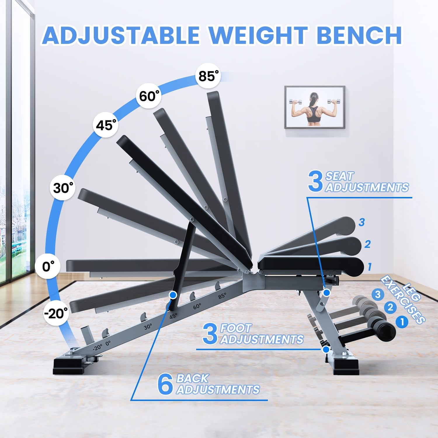 Heavy Duty Adjustable Weight Bench