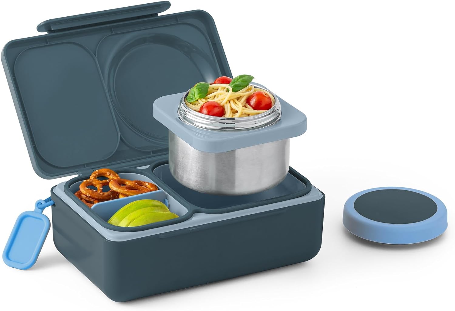 UP Kids Bento Box | Insulated Lunch Box | Leak-proof Insulated Food Jar | Cooler Ice Bag | 2 Compartments (Graphite)