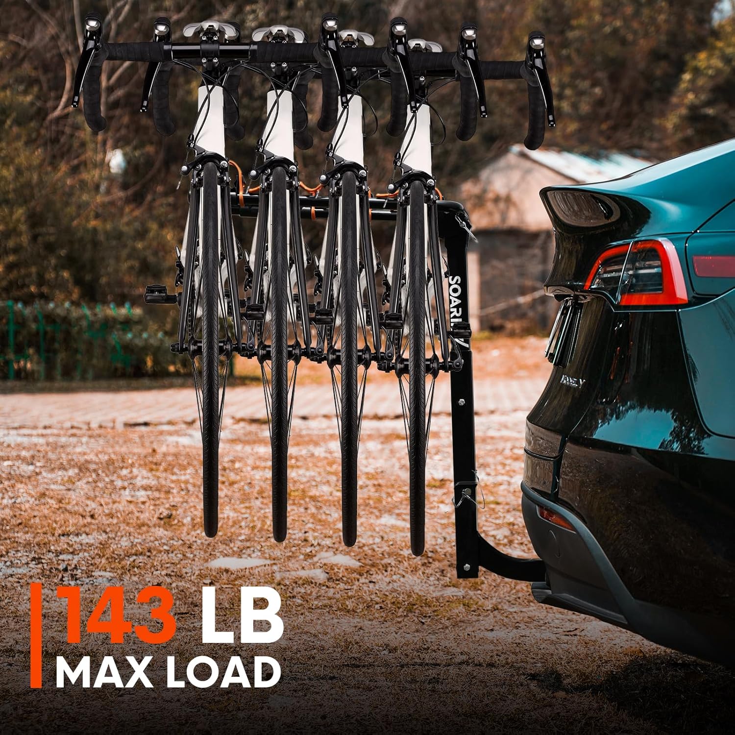 Hitch Bike Rack, 4 Bike Capacity, 150 lb Load, Tilt Release