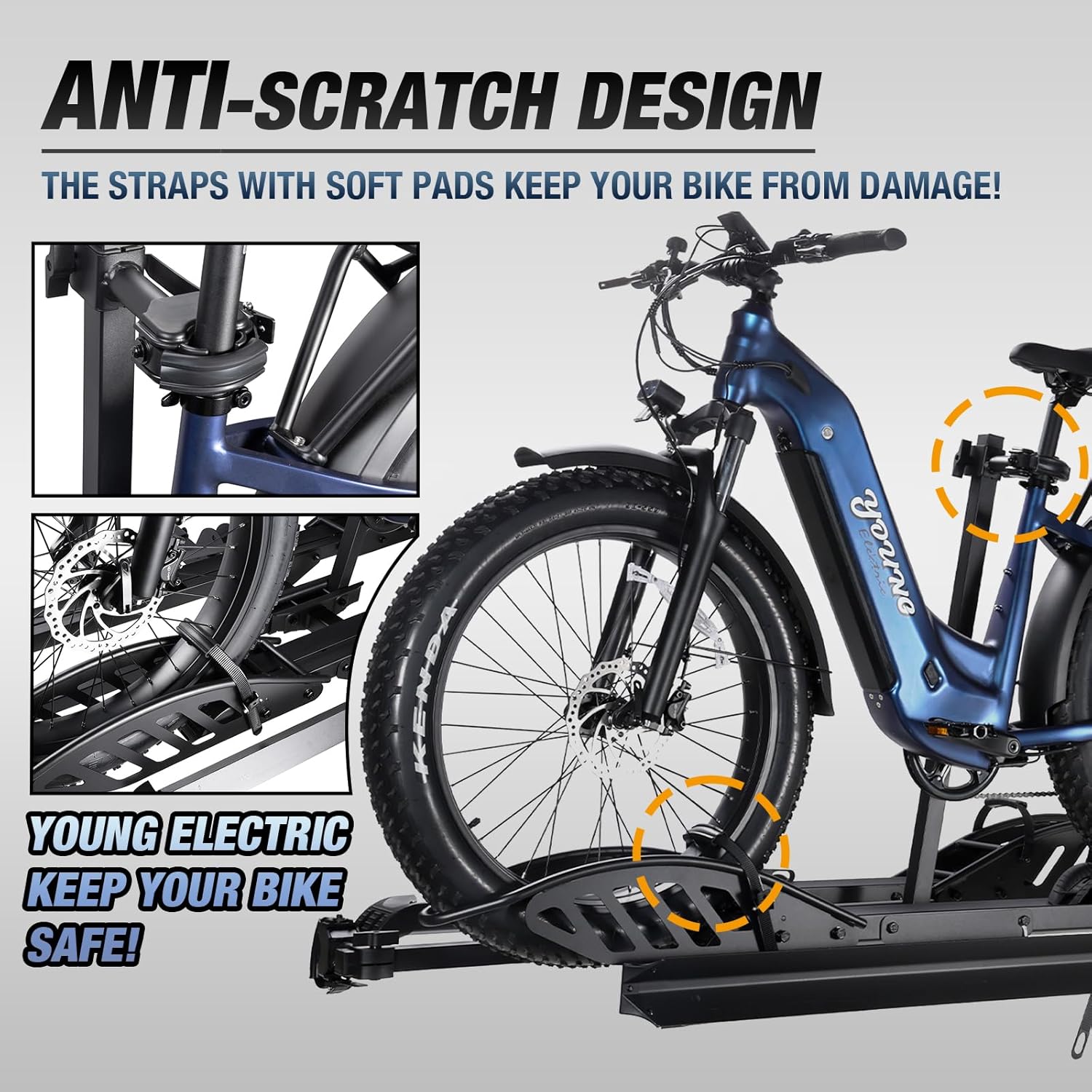 200 lb Electric Bike Rack with Ramp, Fits Cars, SUVs
