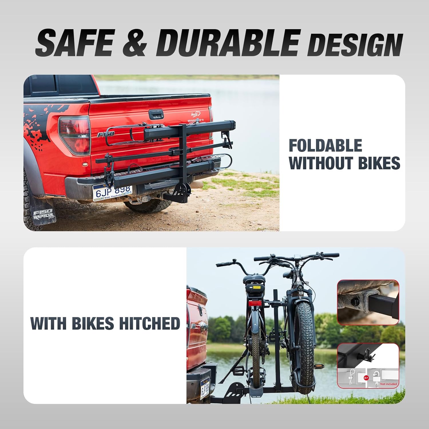 200 lb Electric Bike Rack with Ramp, Fits Cars, SUVs