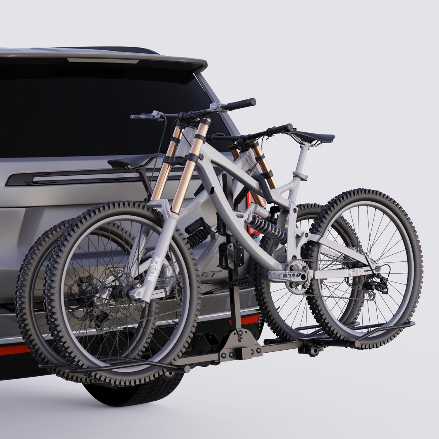 Fat Tire Bike Rack for Trailer Hitch, 2 Bikes, 160 lbs