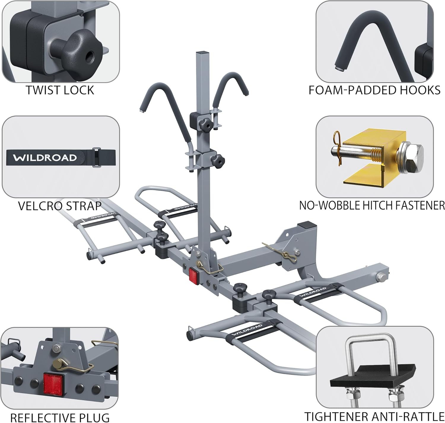 Smart Tilt Bike Rack, Foldable 2 Bike
