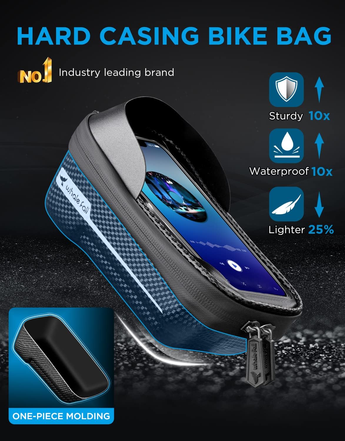 Hard Case Bike Bag, Phone Holder