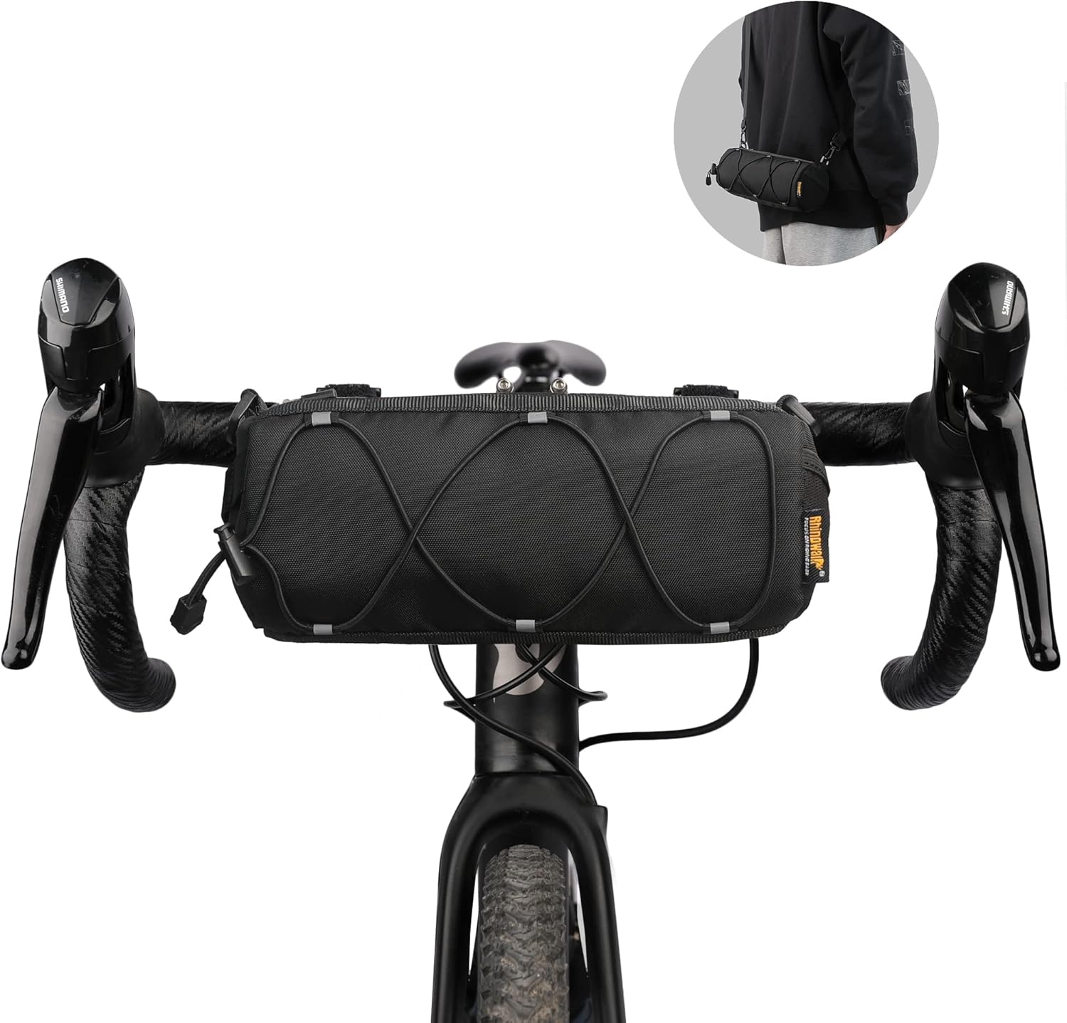 1728902Fimage_0.jpg Rhinowalk Handlebar Bag Shoulder Strap Black