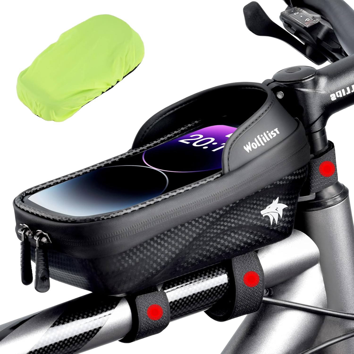 Waterproof Bicycle Frame Bag, Handlebar Phone Holder