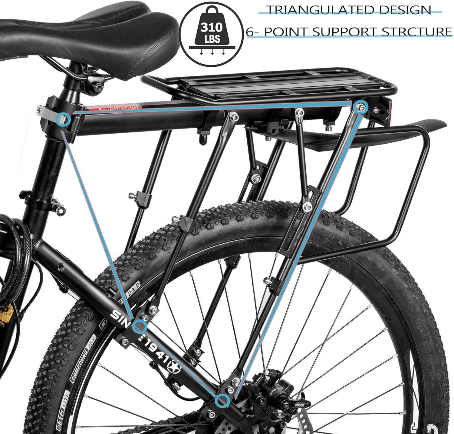 Rear Bicycle Carrier, Universal Travel Rack