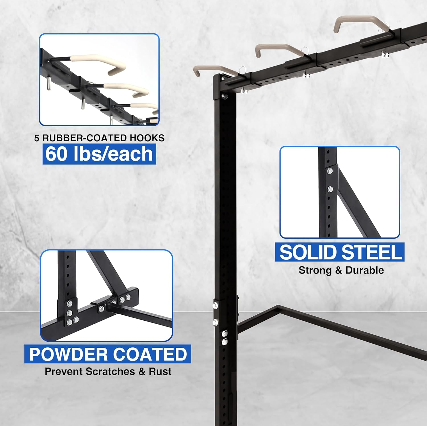 300 lb Grade 5 Rugged Steel Vertical Bike Rack