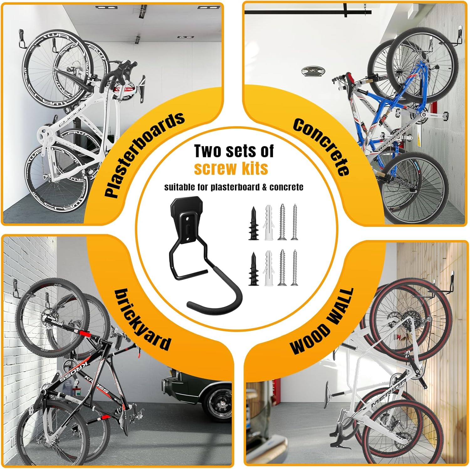 4 Storage System Wallavant Wall Mount Bicycle Hook