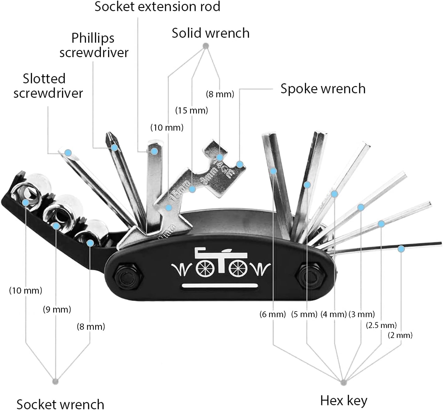 16-in-1 Bicycle Repair Tool Kit