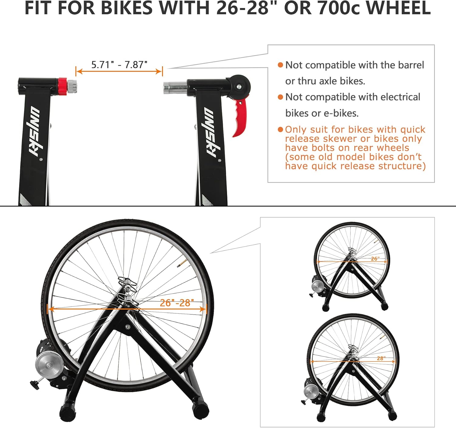 Indoor Bike Training Rack, Noise Reduction, Magnetic Mount