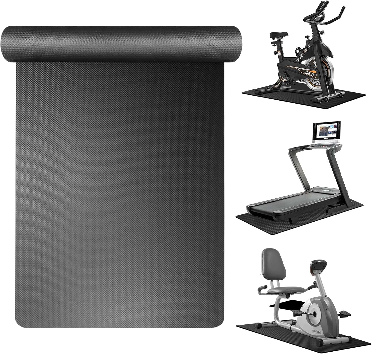6mm Thick Bike Training Mat, 36x72", Floor Protection