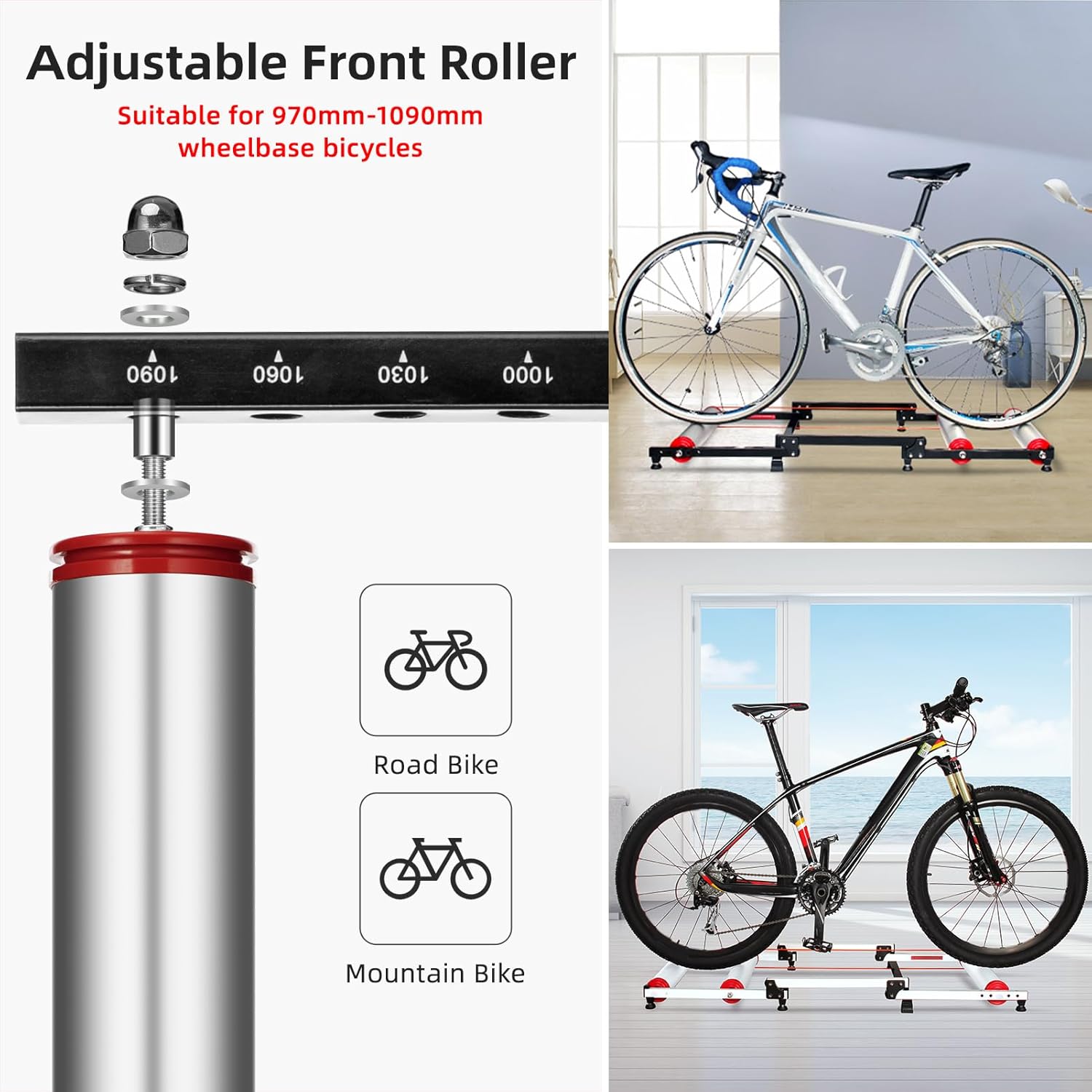 Bicycle Roller, Adjustable, Foldable, Mountain Bike Compatible