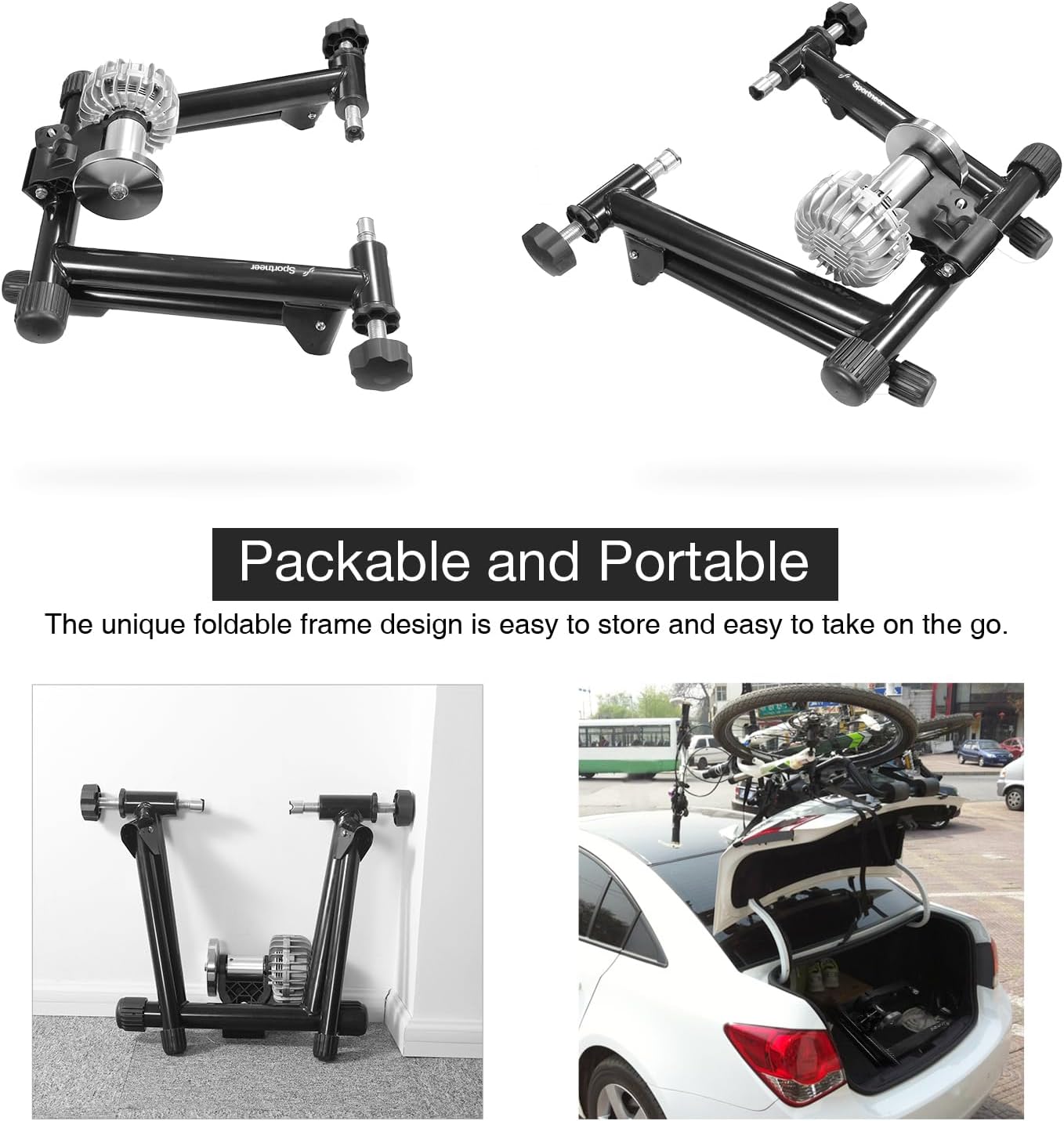 Fluid Bike Trainer, Auto Resistance, 26-29"/700C Wheels