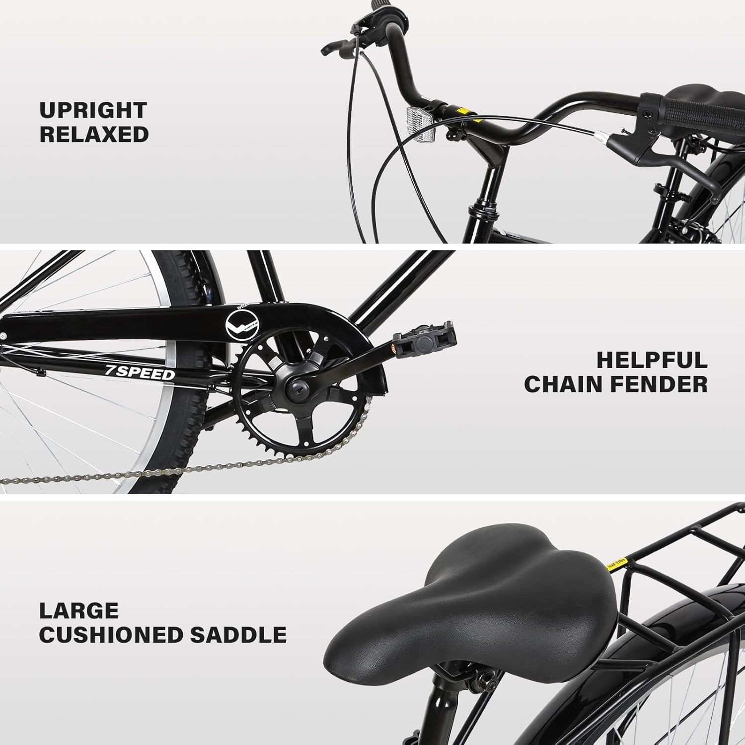 26" 7 Speed City Bike, High Carbon Steel