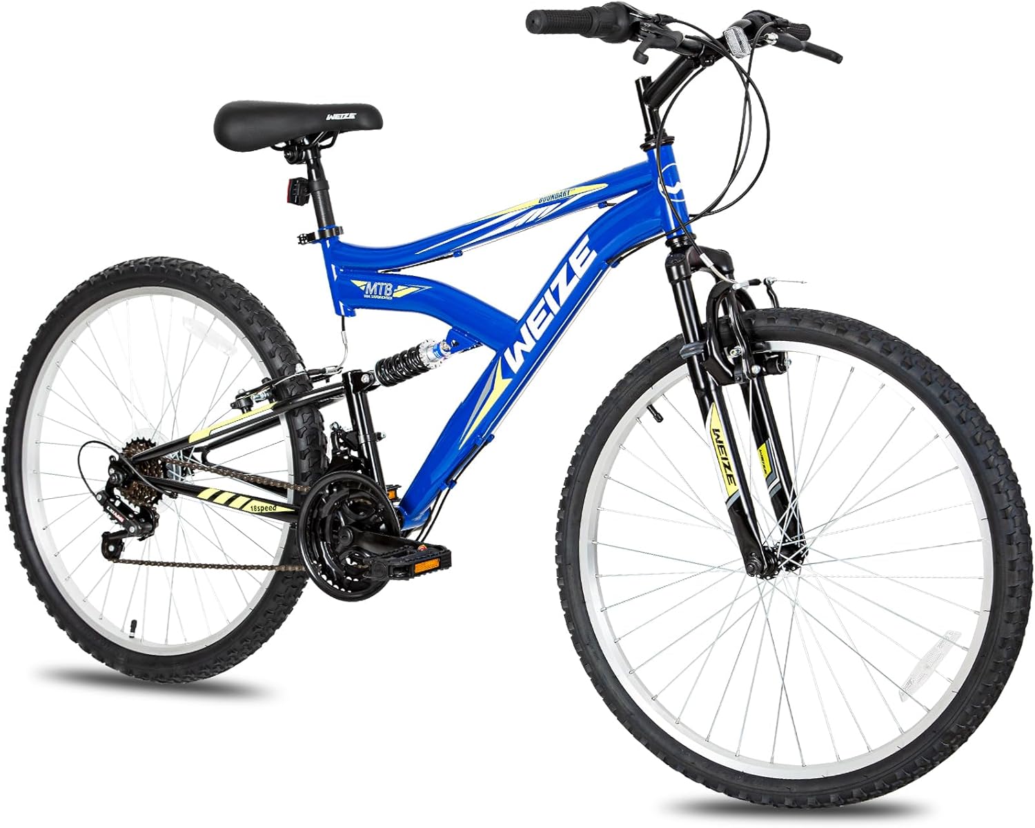 26/27.5" 18 Speed Mountain Bike, Carbon Steel, Dual Suspension