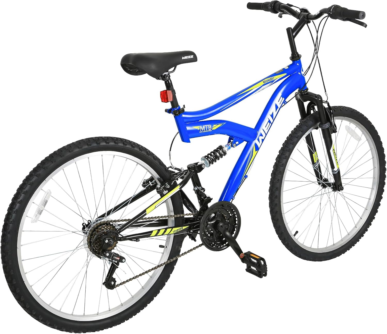 26/27.5" 18 Speed Mountain Bike, Carbon Steel, Dual Suspension