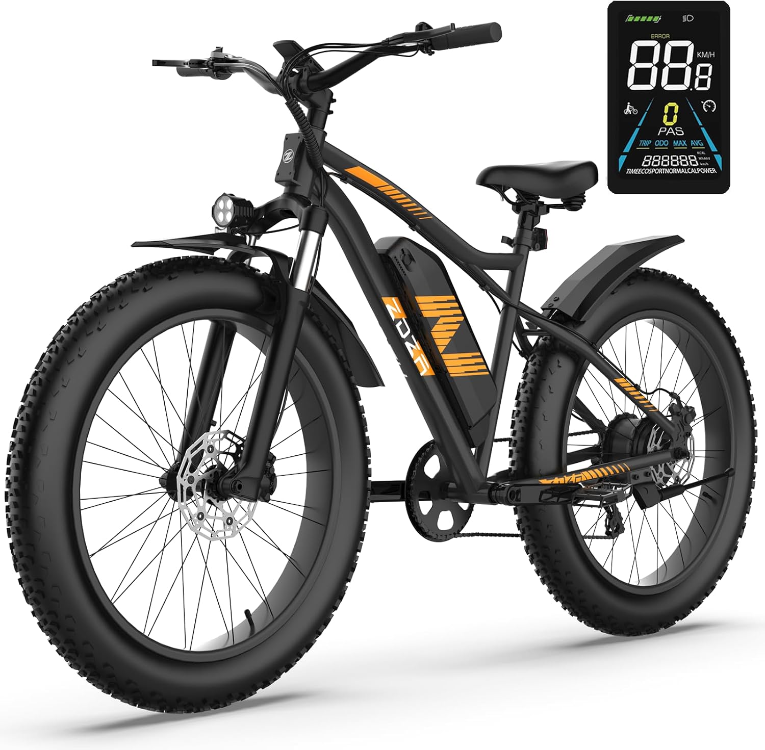 26" Thick Tire 1500W E-Bike, 48V Battery, 28MPH