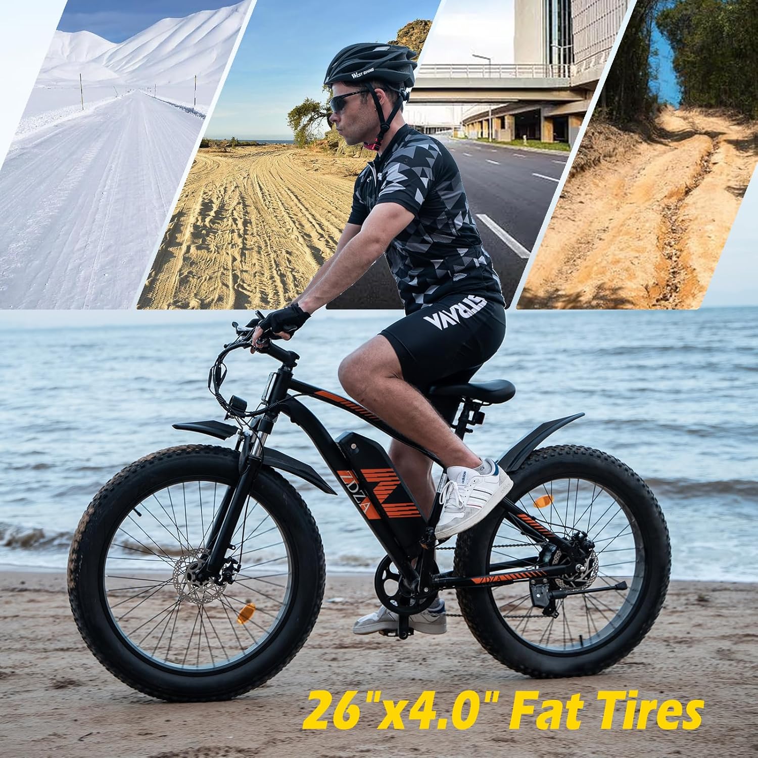 26" Thick Tire 1500W E-Bike, 48V Battery, 28MPH