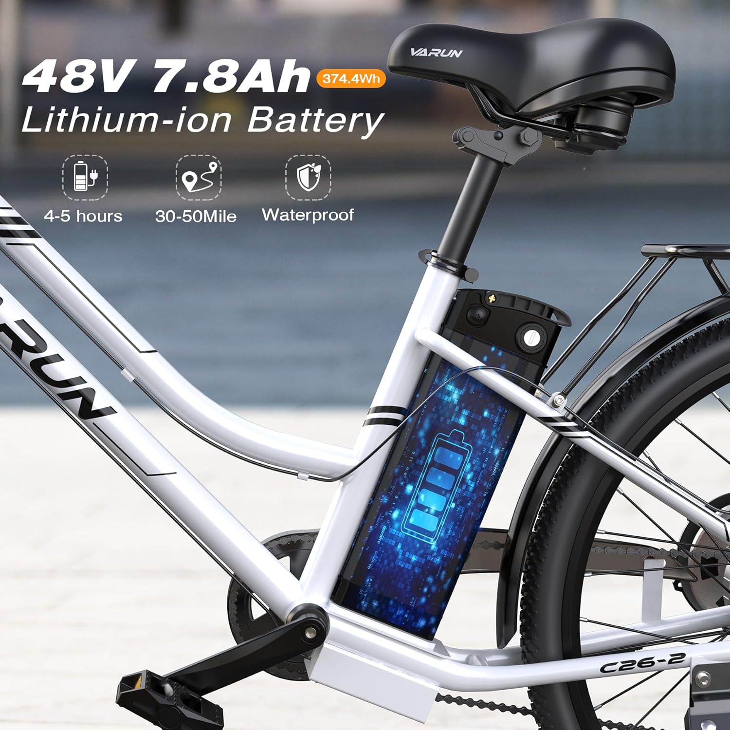 500W Electric Bike, Removable Battery, 7 Speed
