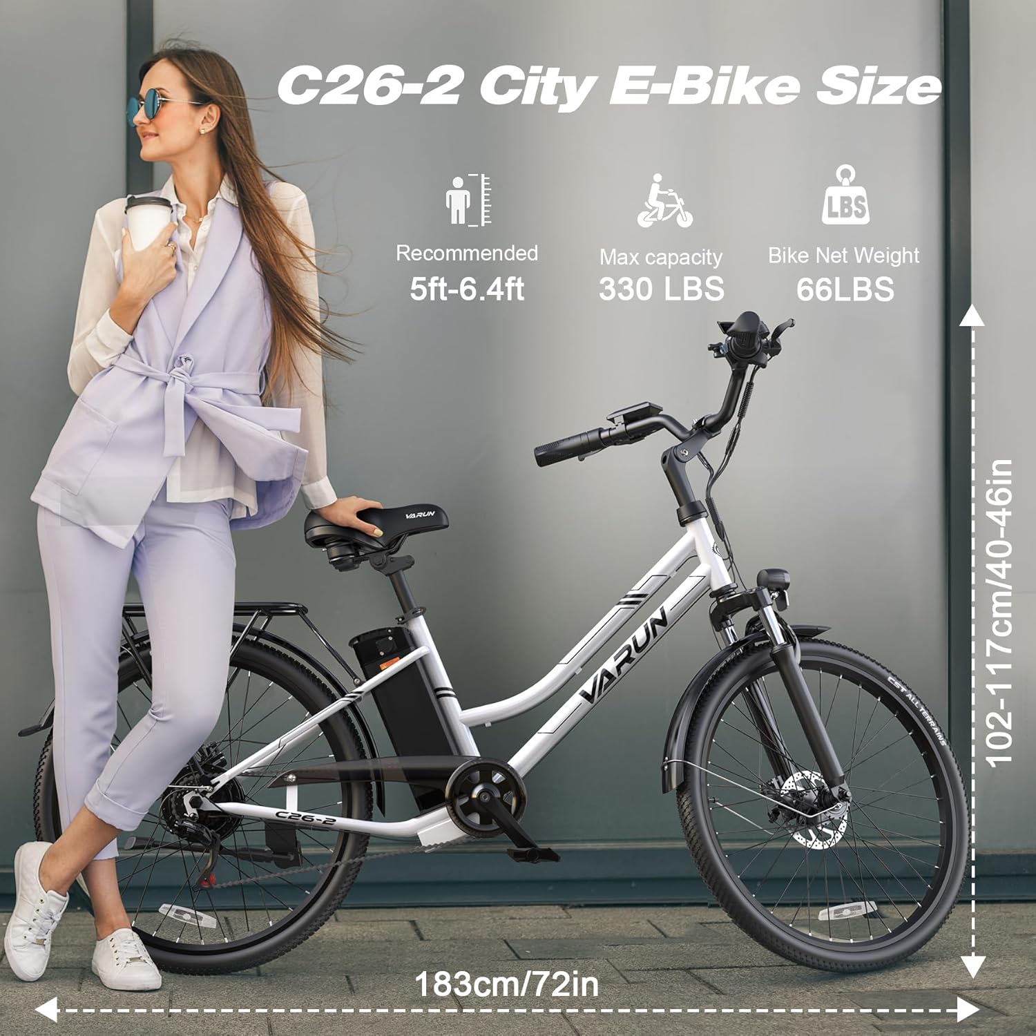 500W Electric Bike, Removable Battery, 7 Speed
