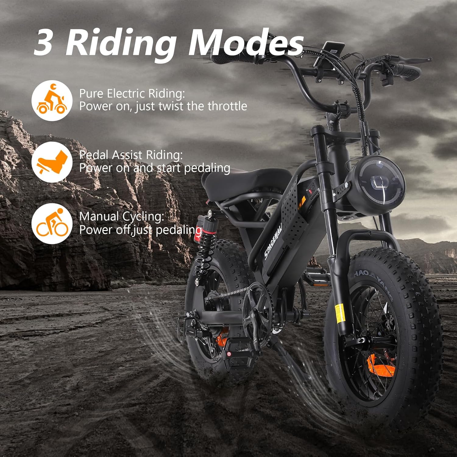 16" 750W Mini Electric Bike, 48V/15AH Battery