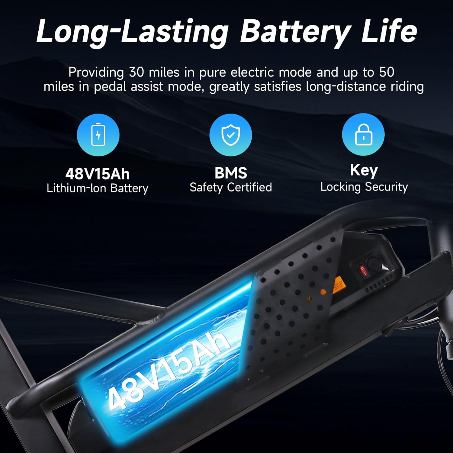 16" 750W Mini Electric Bike, 48V/15AH Battery