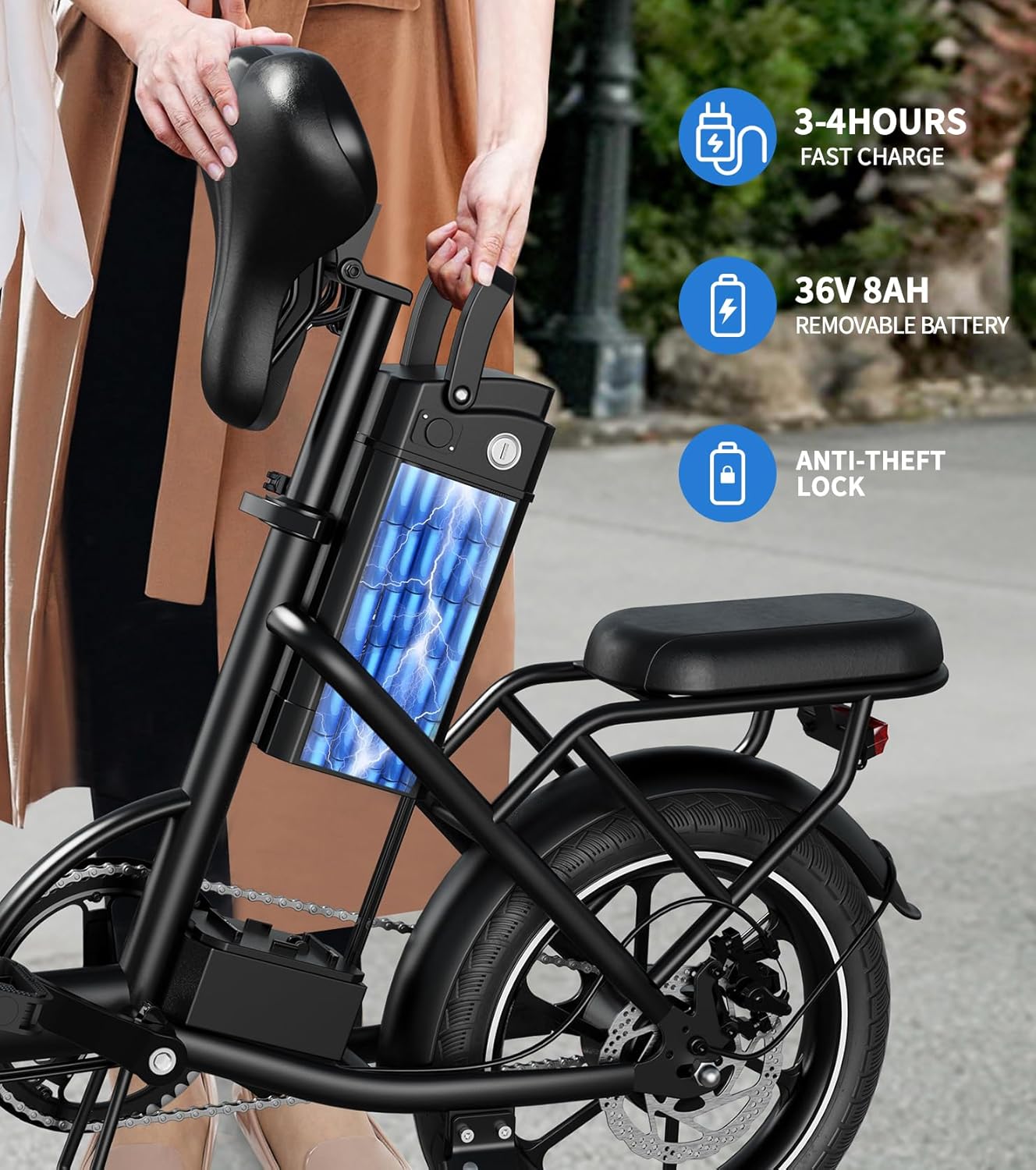630W E-Bike, Dual Disc Brakes, 35 Miles Range