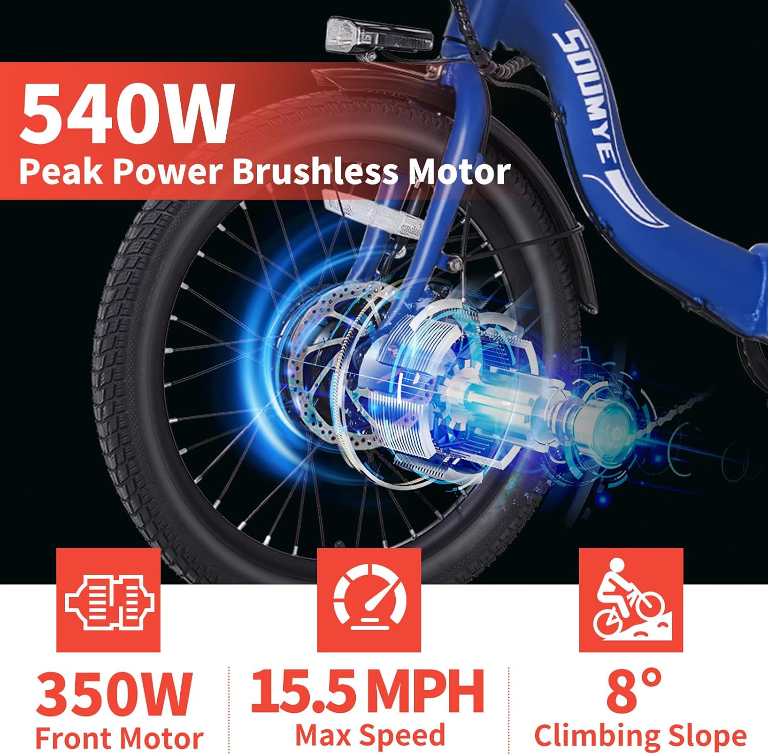 20" Folding Electric Tricycle, 350W Motor, Basket