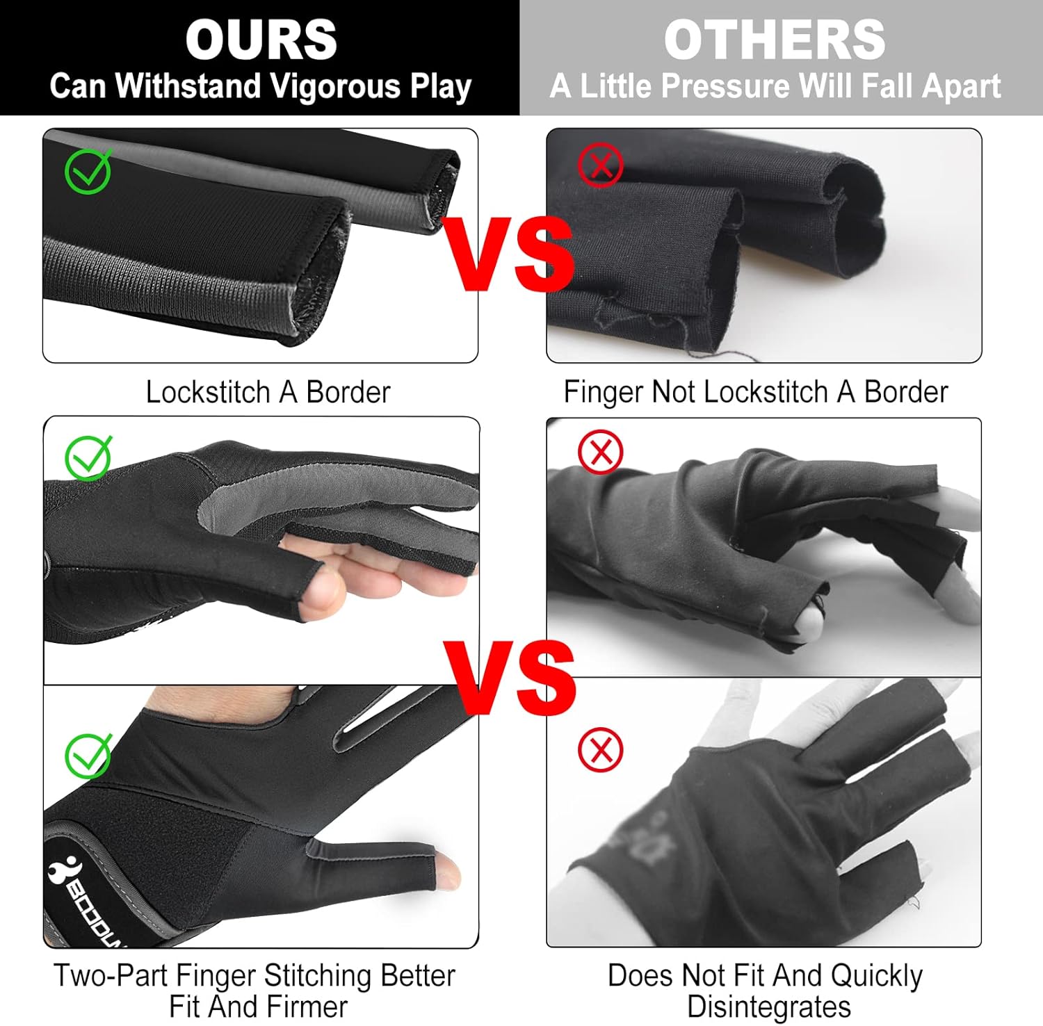 Left Hand Billiard Gloves